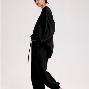 Nap Lounge Wear Black Cotton Track Set Size M